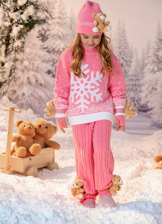 Calça Reta Tricot Tranças Après-Ski Calça Reta Tricot Tranças Après-Ski