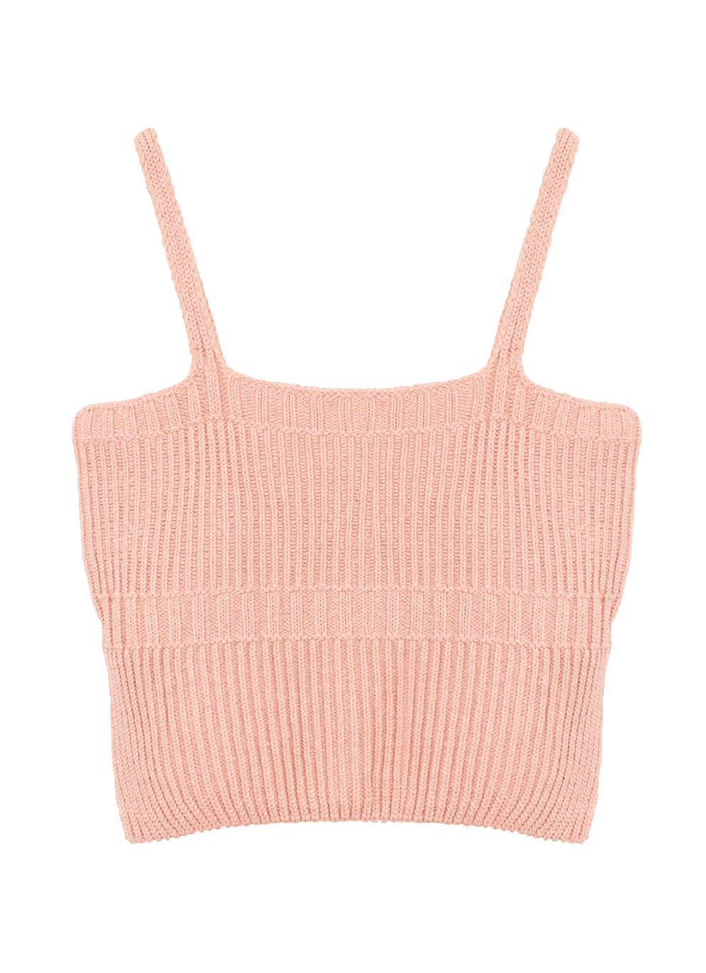 Blusa Alça Cropped Tricot Canelado