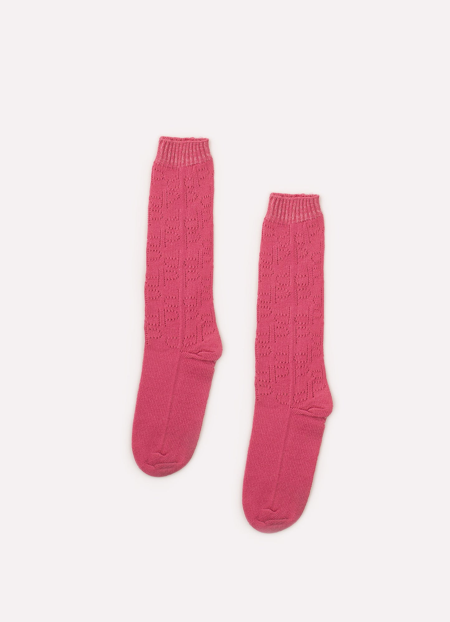 Meia Tricot Monogramas Vazados