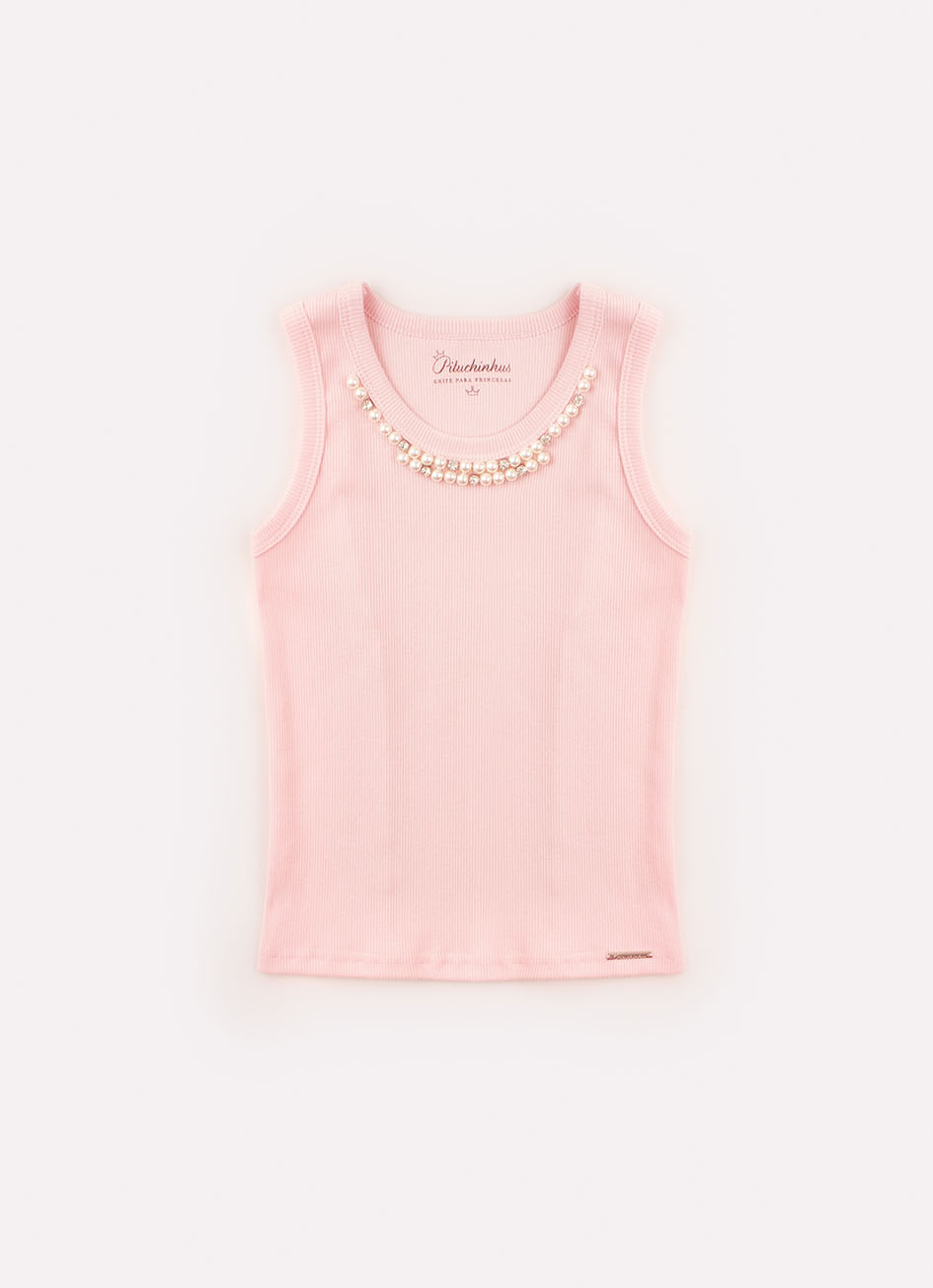 Blusa Regata Ribana Bordados