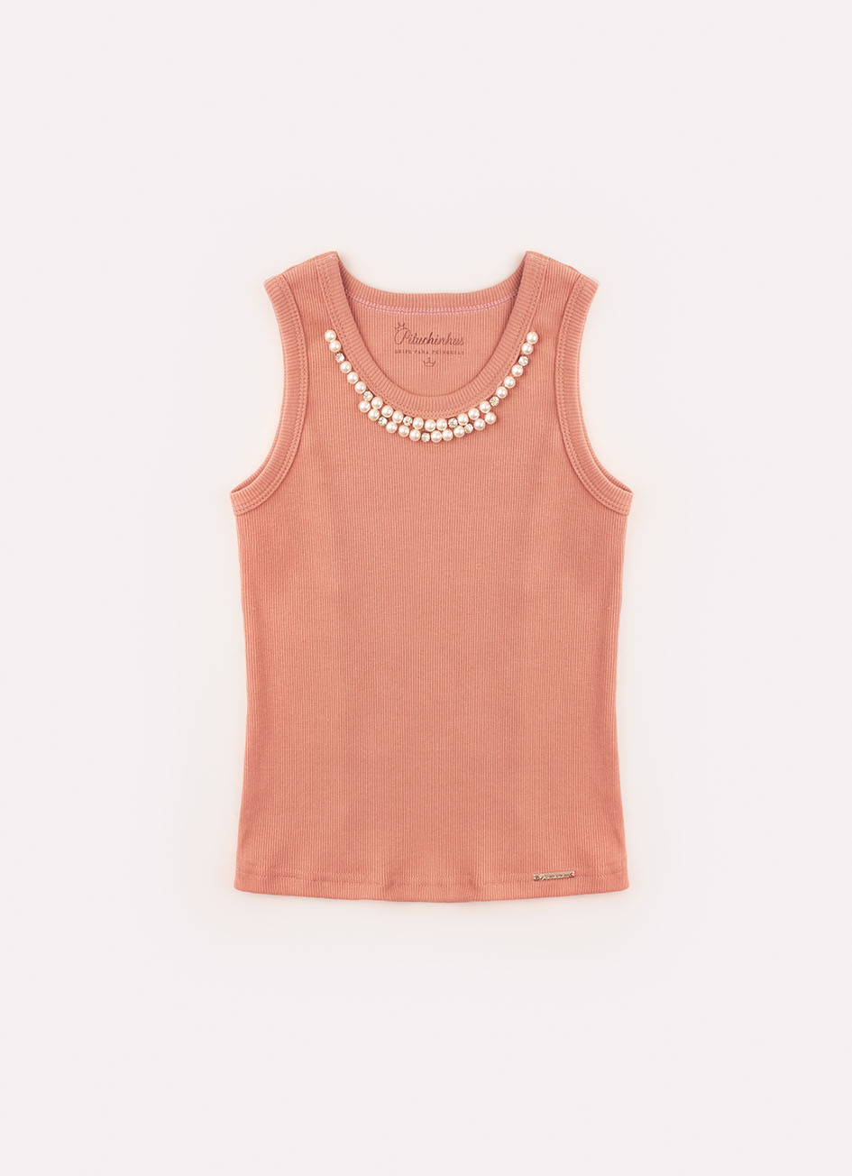Blusa Regata Ribana Bordados