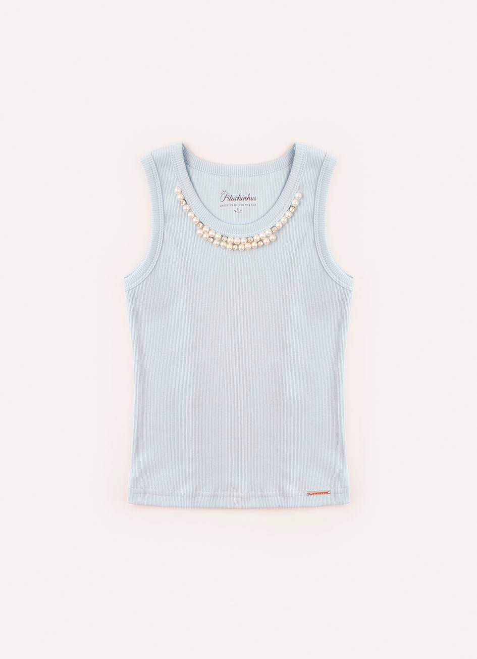 Blusa Regata Ribana Bordados