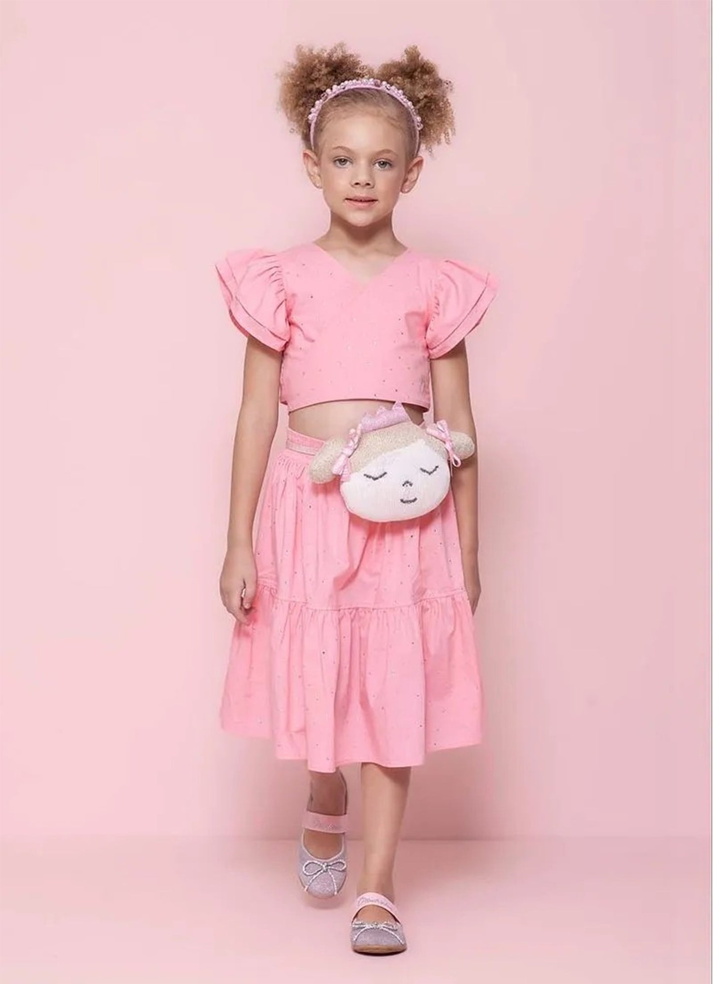 Blusa Cropped Tricoline Cristais