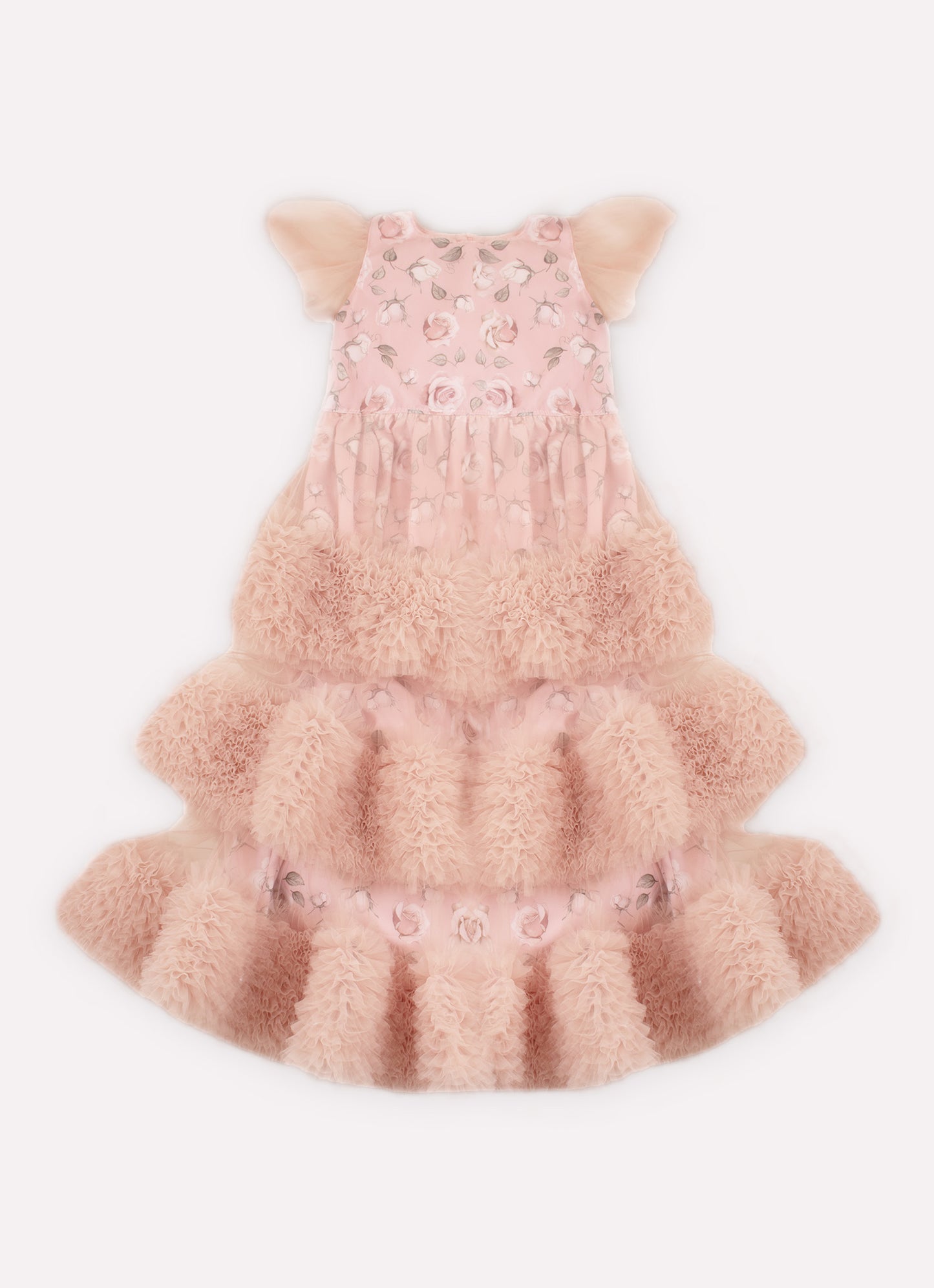 Vestido Longo Tricoline e Tule