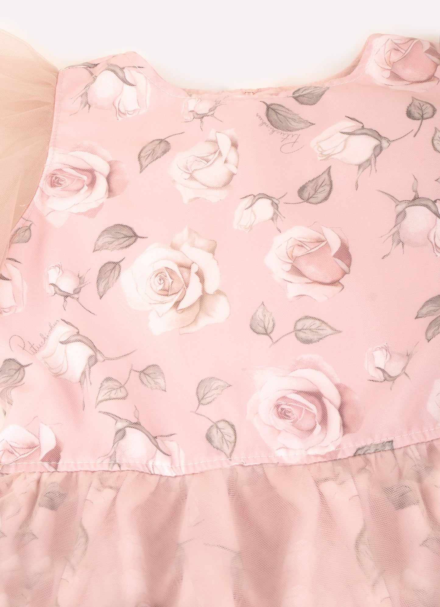 Vestido Longo Tricoline e Tule