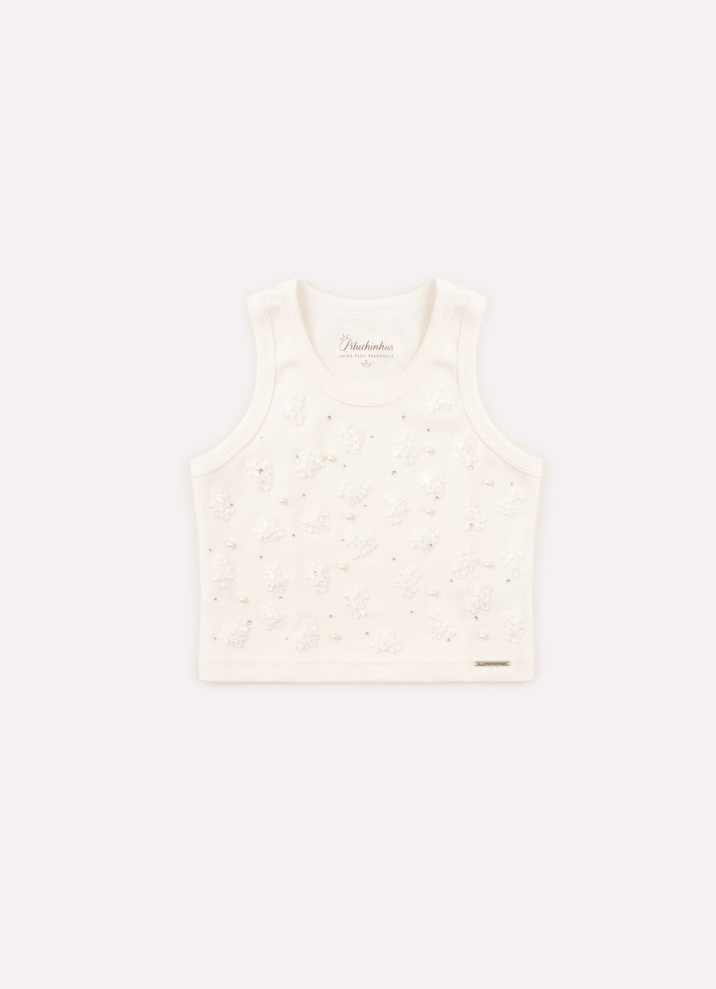 Blusa Cropped Ribana Flores