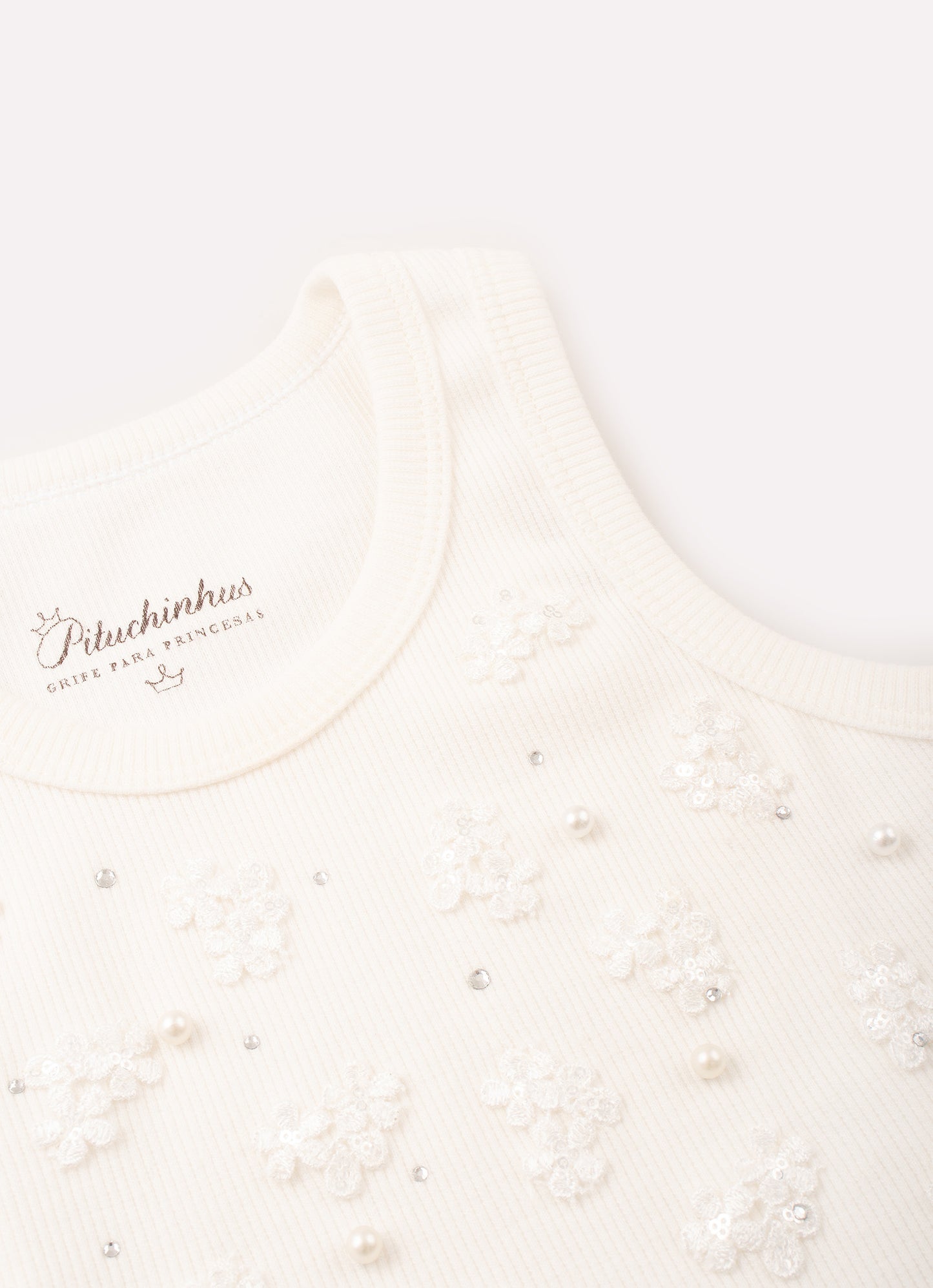 Blusa Cropped Ribana Flores