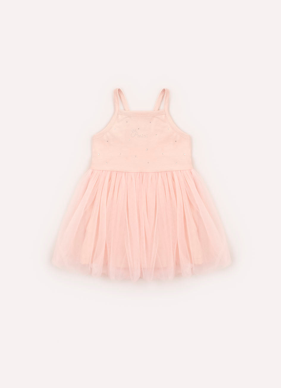Vestido Alça e Calcinha Cotton e Tule