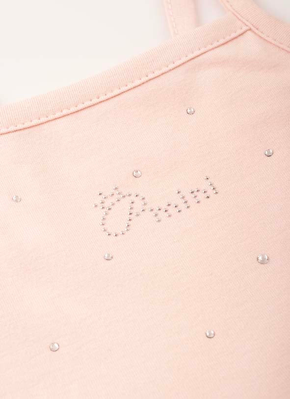 Vestido Alça e Calcinha Cotton e Tule