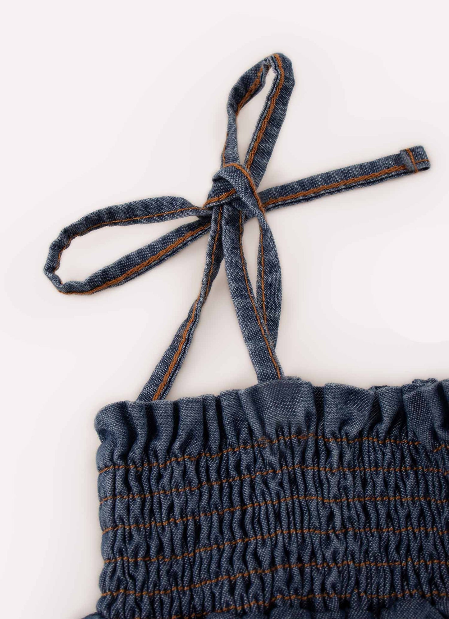 Vestido Alça Jeans Lastex
