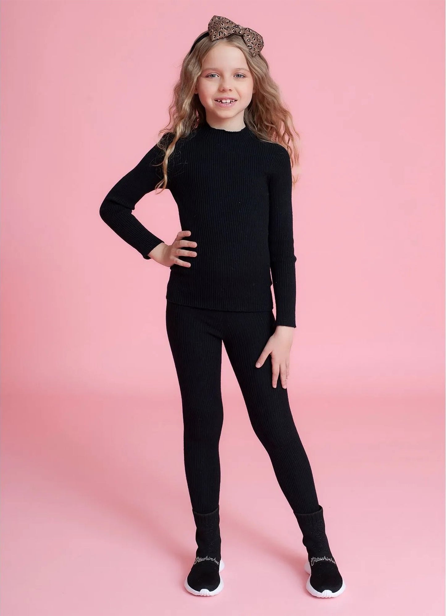 Calça Legging Tricot Canelado Sem Costura