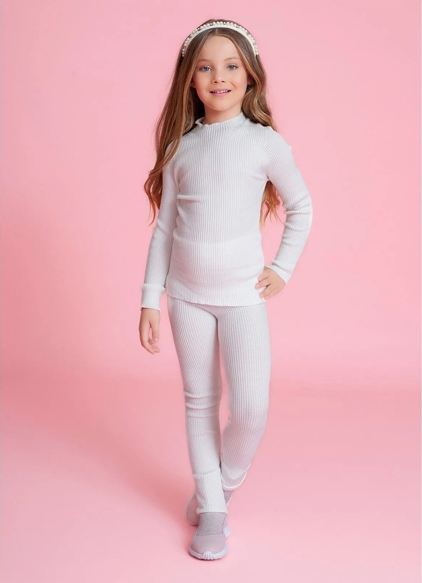 Calça Legging Tricot Canelado Sem Costura