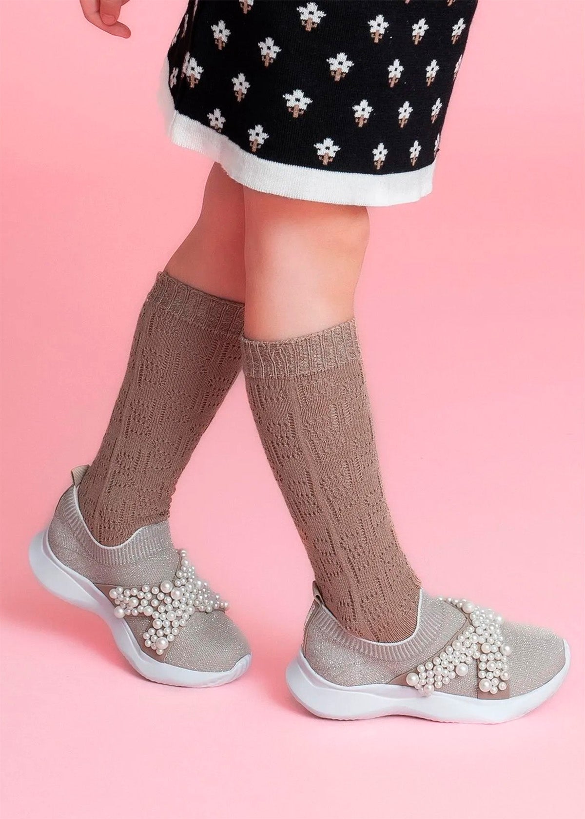 Meia Tricot Monogramas