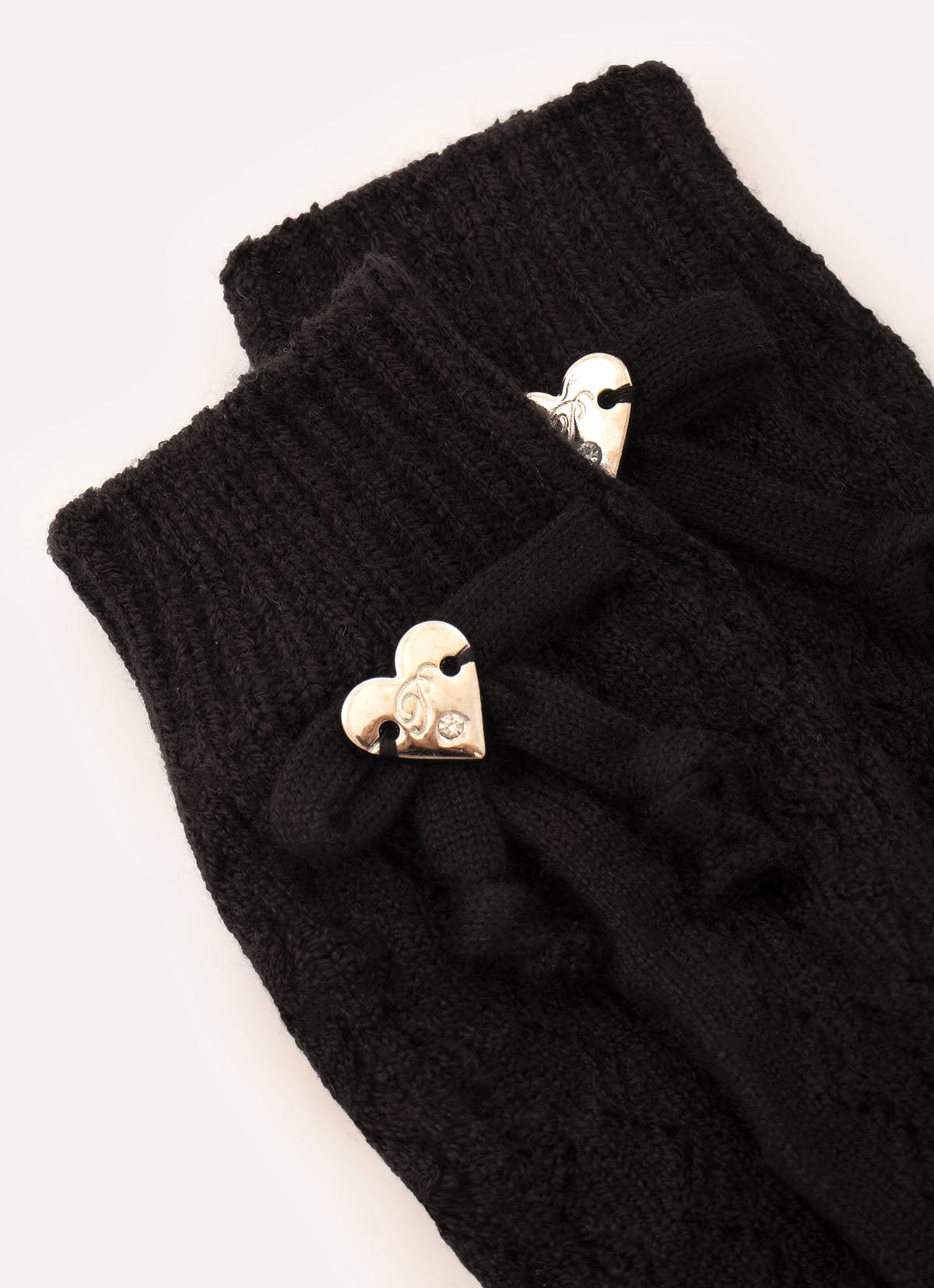 Meia Tricot Ponto Renda Laço
