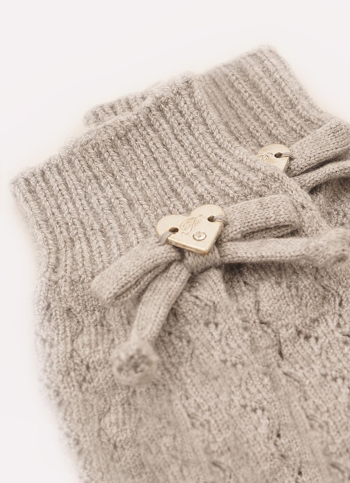 Meia Tricot Ponto Renda Laço