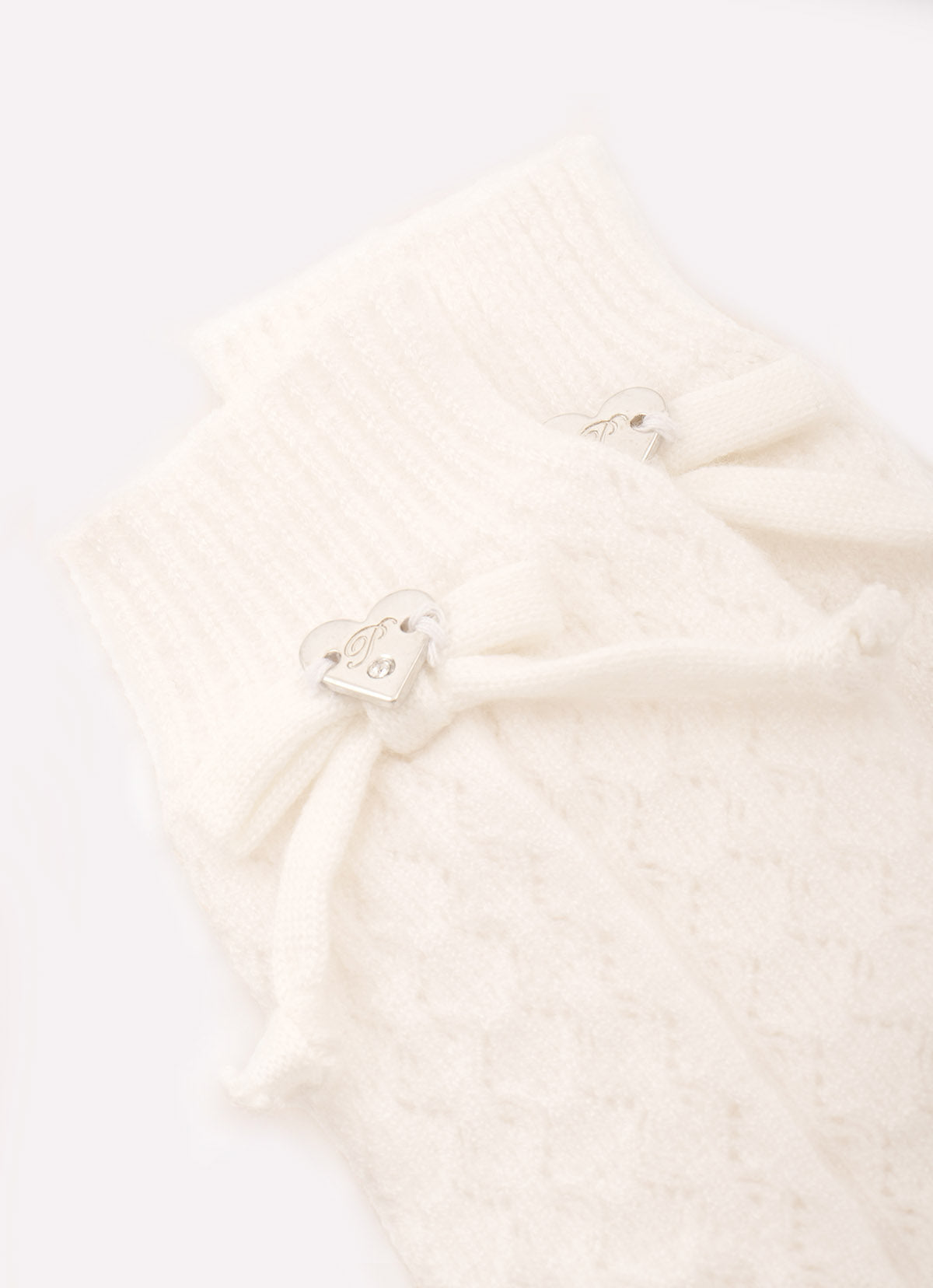 Meia Tricot Ponto Renda Laço