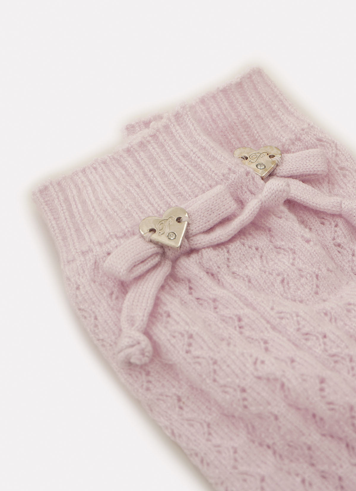Meia Tricot Ponto Renda Laço