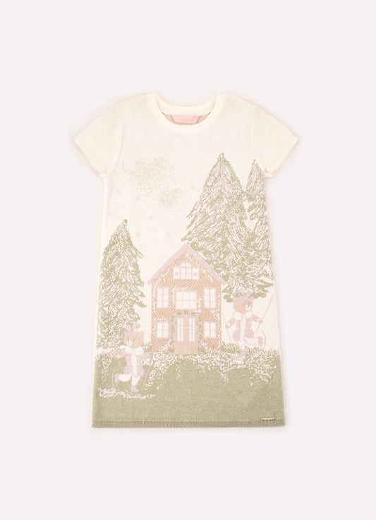 Vestido Tricot Cenário Neve Cristal Vestido Tricot Cenário Neve Cristal