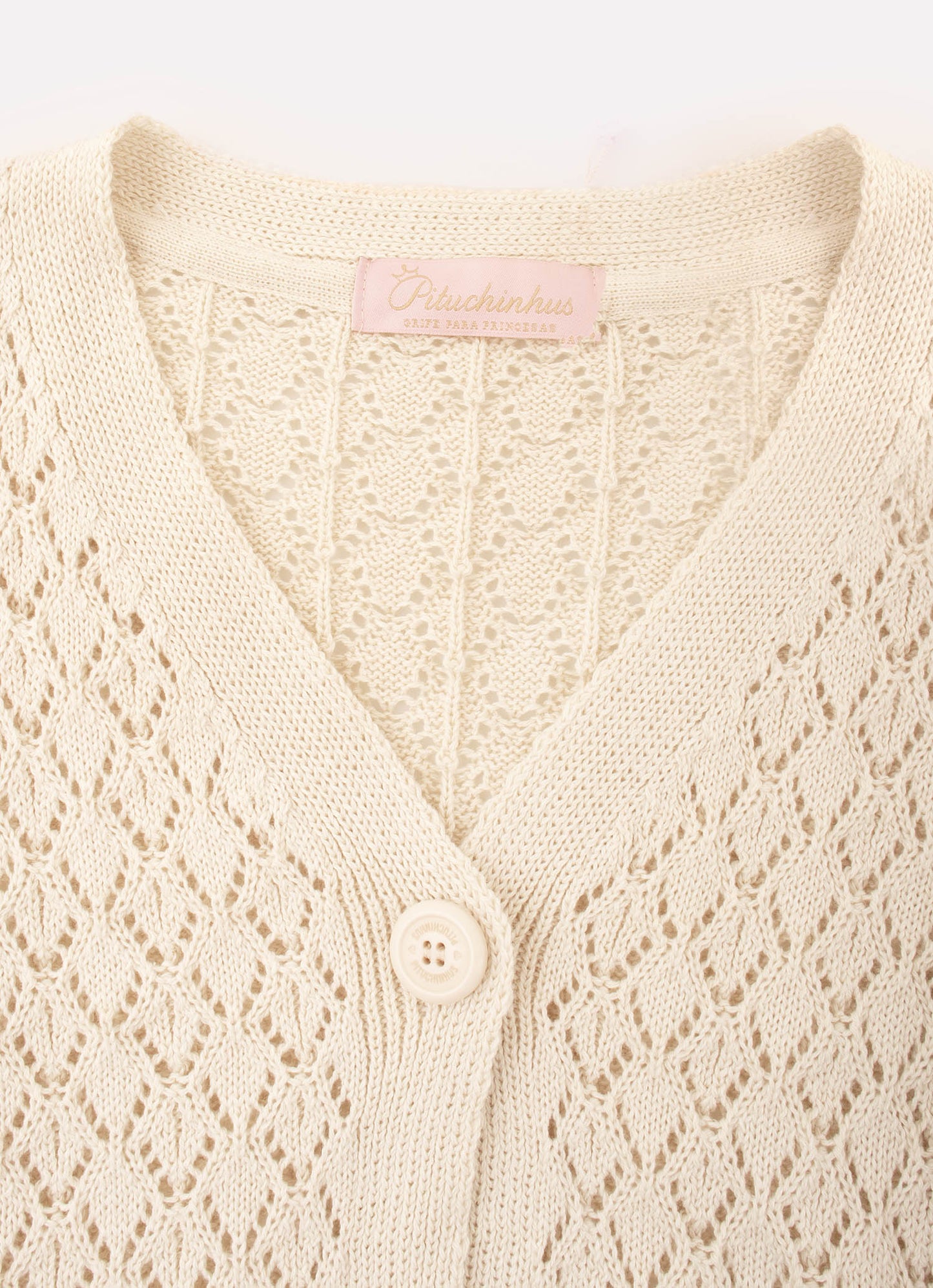 Casaco Tricot Ponto Rendado