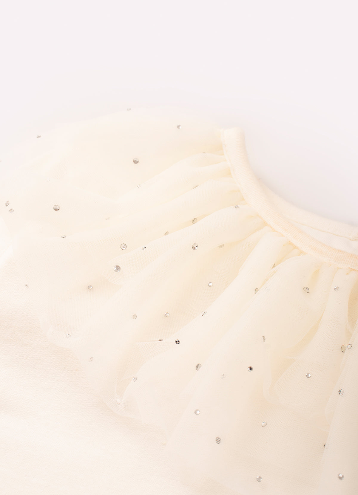 Blusa Cotton Gola Tule Cristais