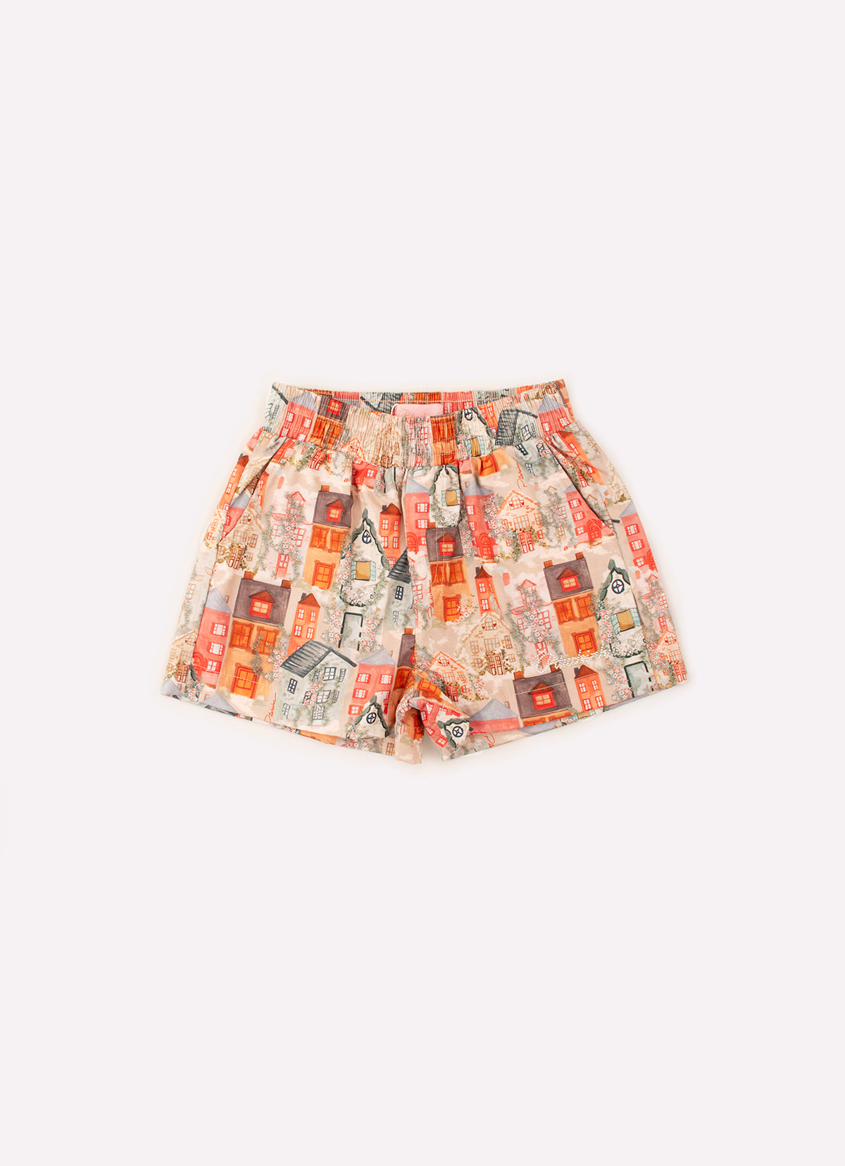Short Algodão Estampado Casinhas