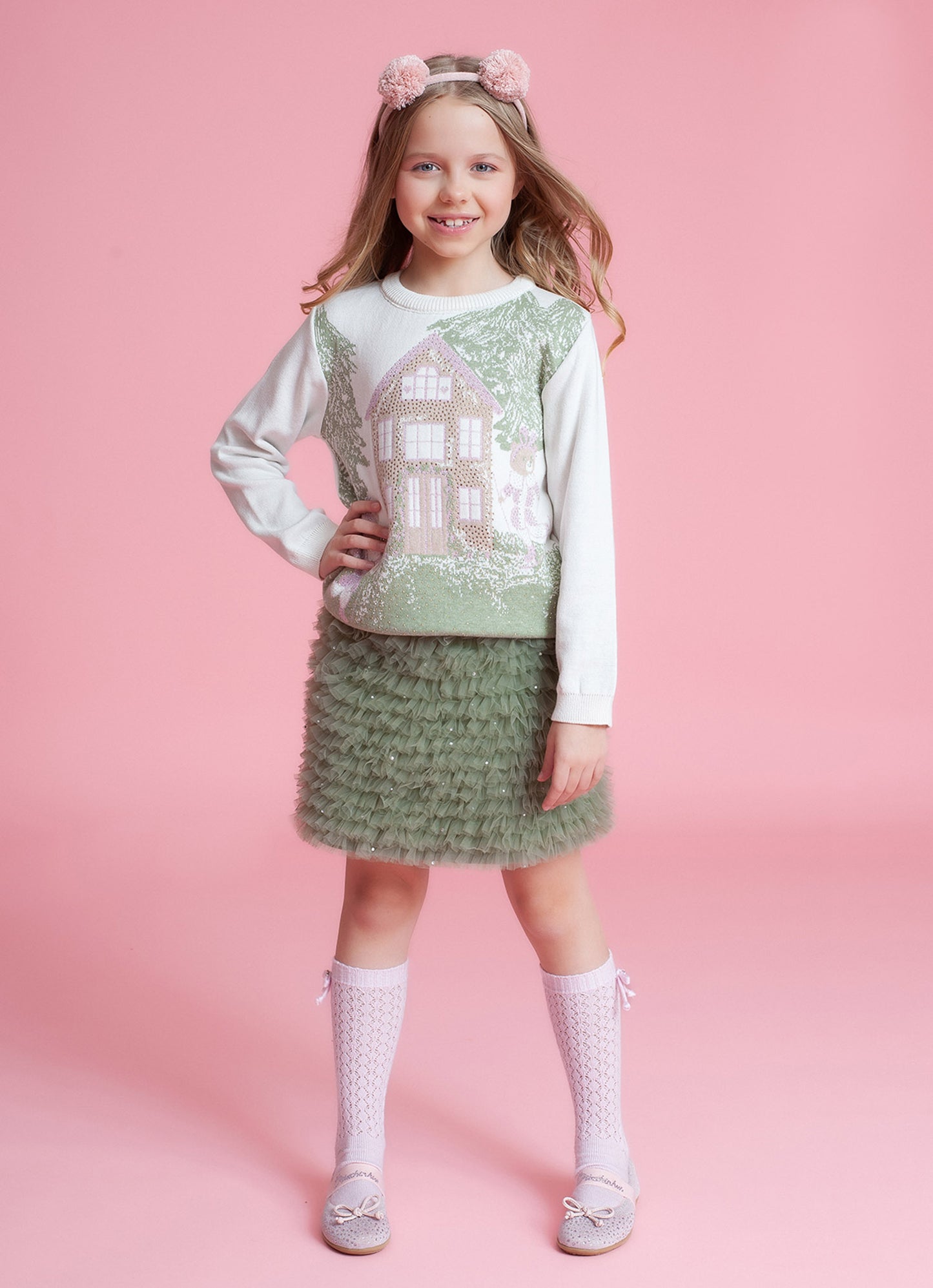 Blusa Tricot Cenário Neve Cristal