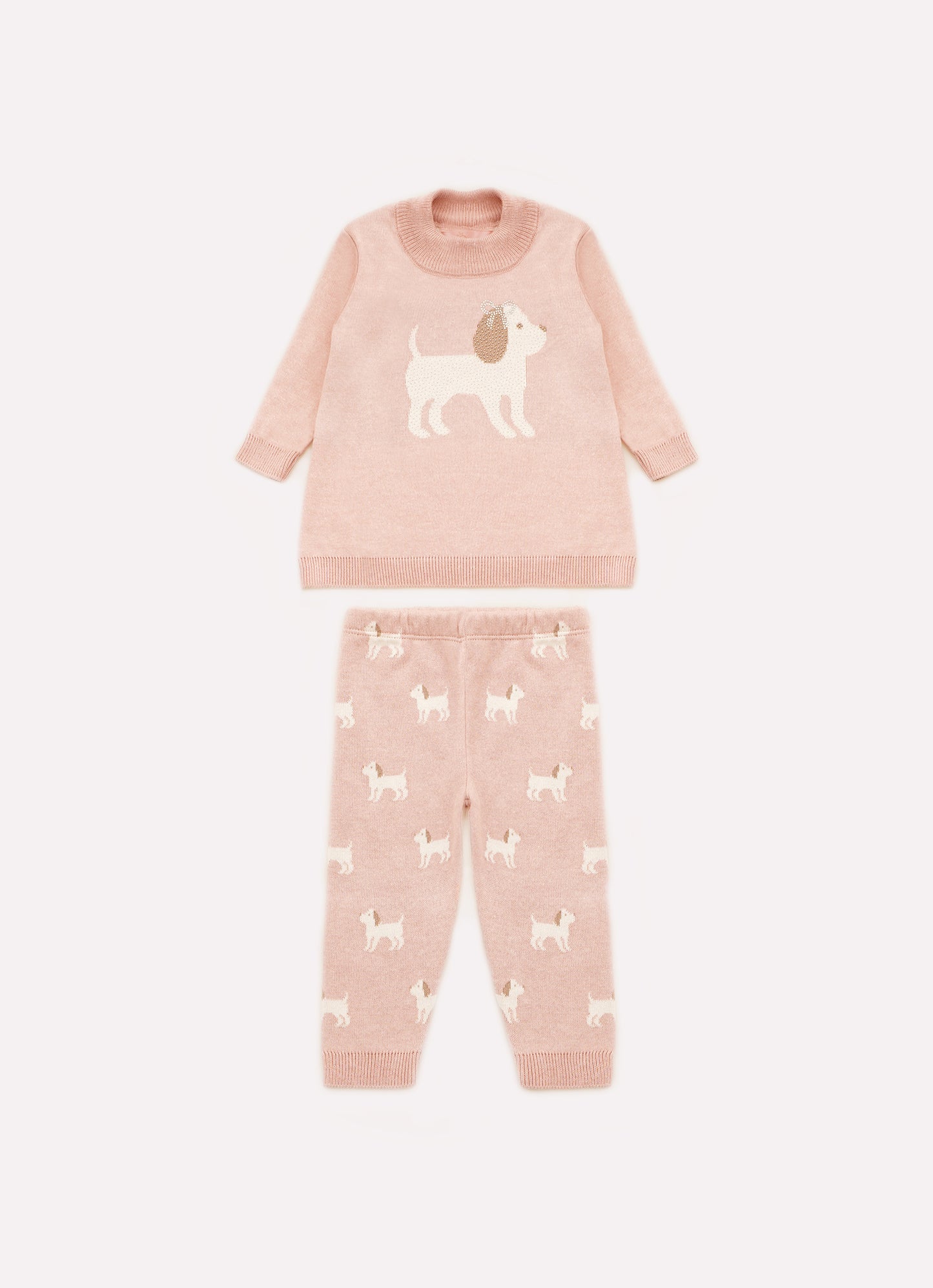 Conjunto Tricot Blusa Cachorinho e Legging
