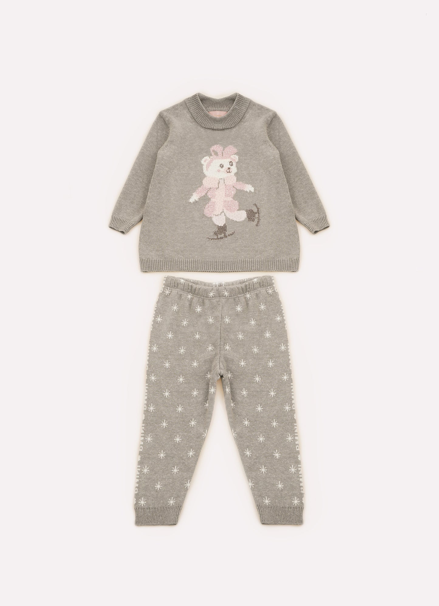 Conjunto Tricot Blusa Ursinha e Legging