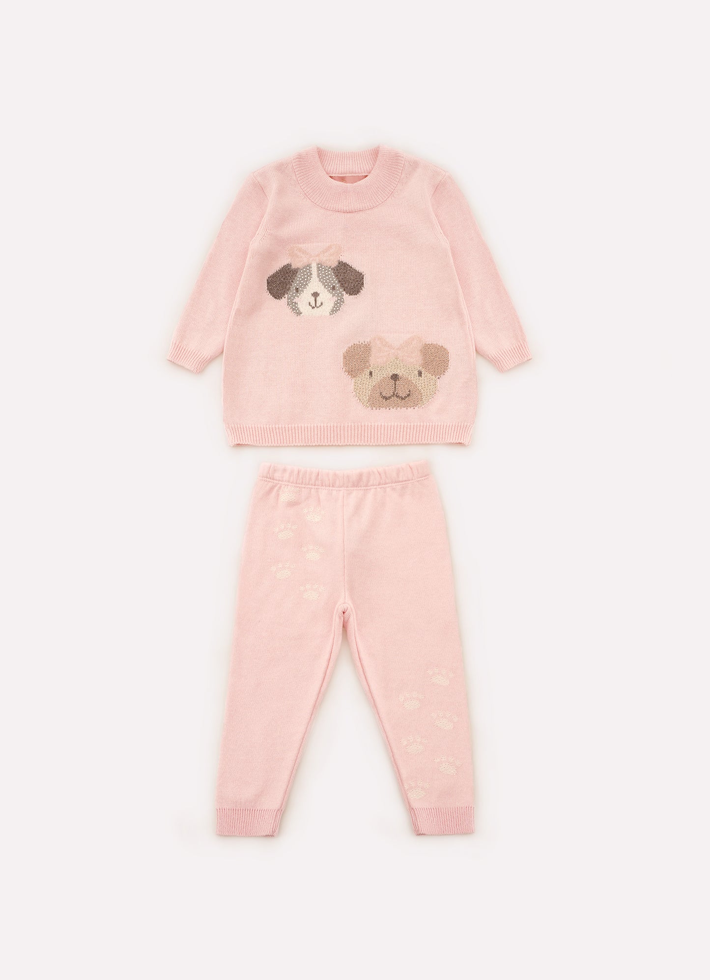 Conjunto Tricot Blusa Cachorrinho e Legging
