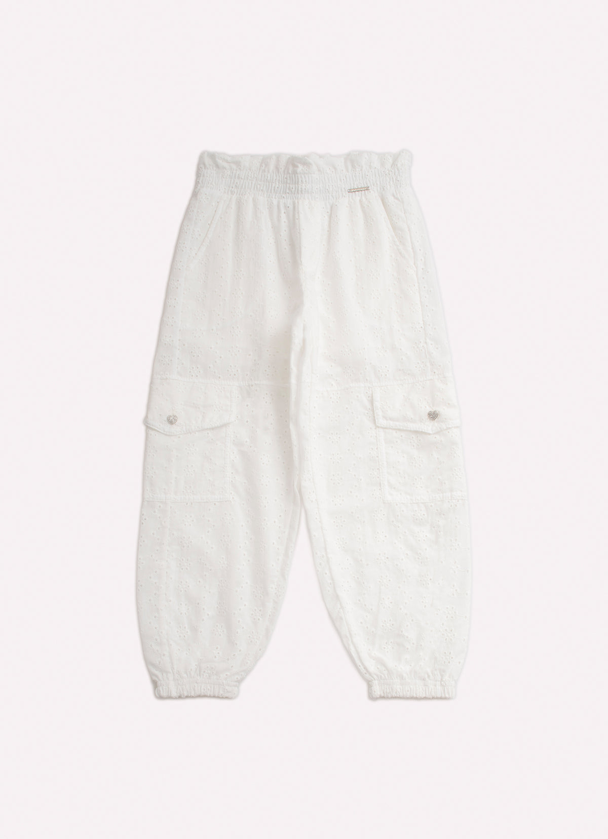 Calça Jogging Broderi Bolsos Cargo Botões Joia