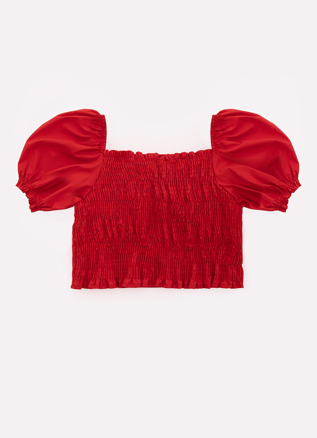 Blusa Cropped Tricoline Maxi Laço Puffer