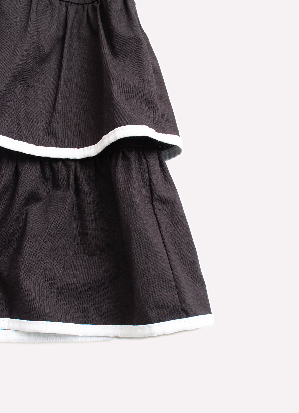 Saia Short Tricoline Babados Viés Branco