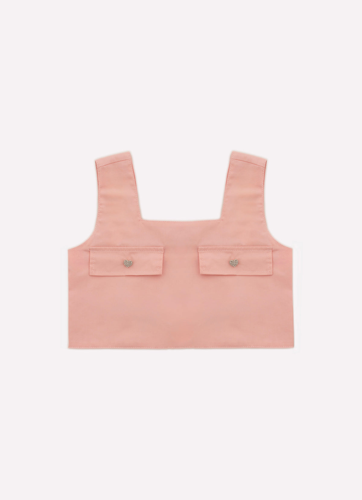 Blusa Cropped Tricoline Lapela Botões Joia