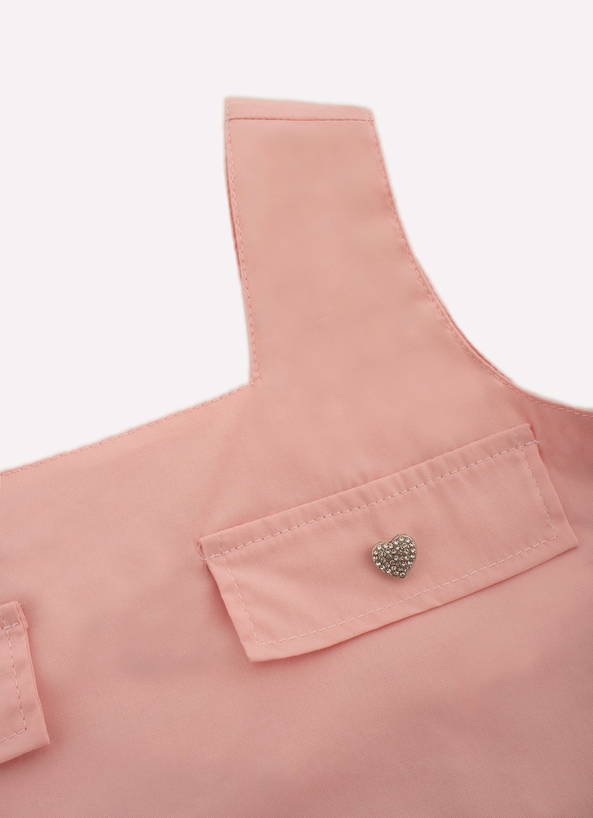 Blusa Cropped Tricoline Lapela Botões Joia