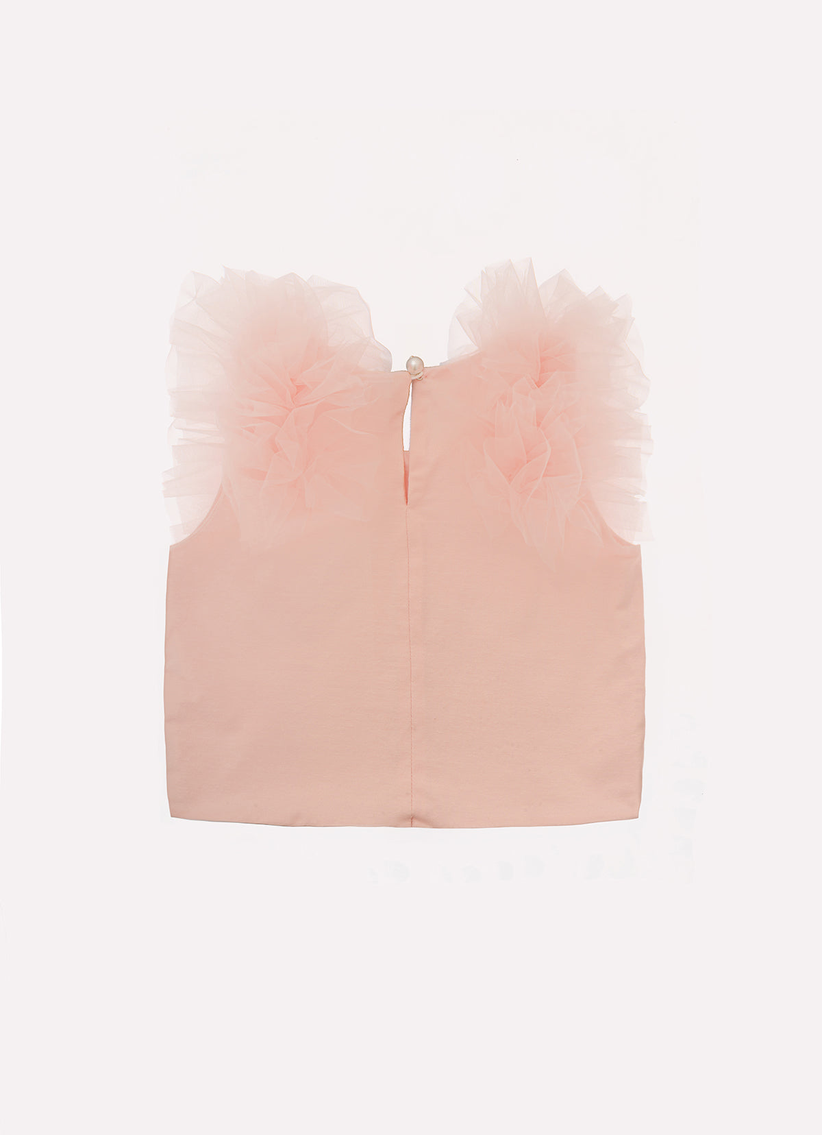 Blusa Cropped Cotton Tule Ombro Cristais