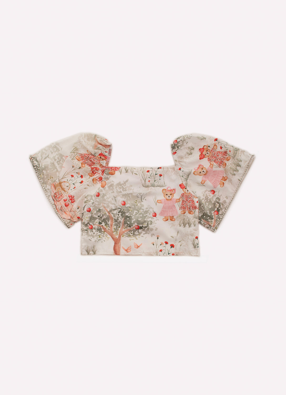 Blusa Cropped Algodão Estampado Árvore Cristal