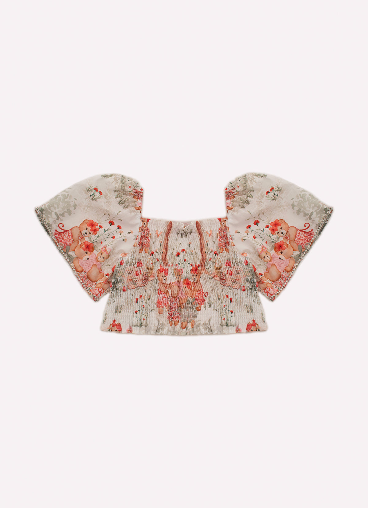 Blusa Cropped Algodão Estampado Árvore Cristal