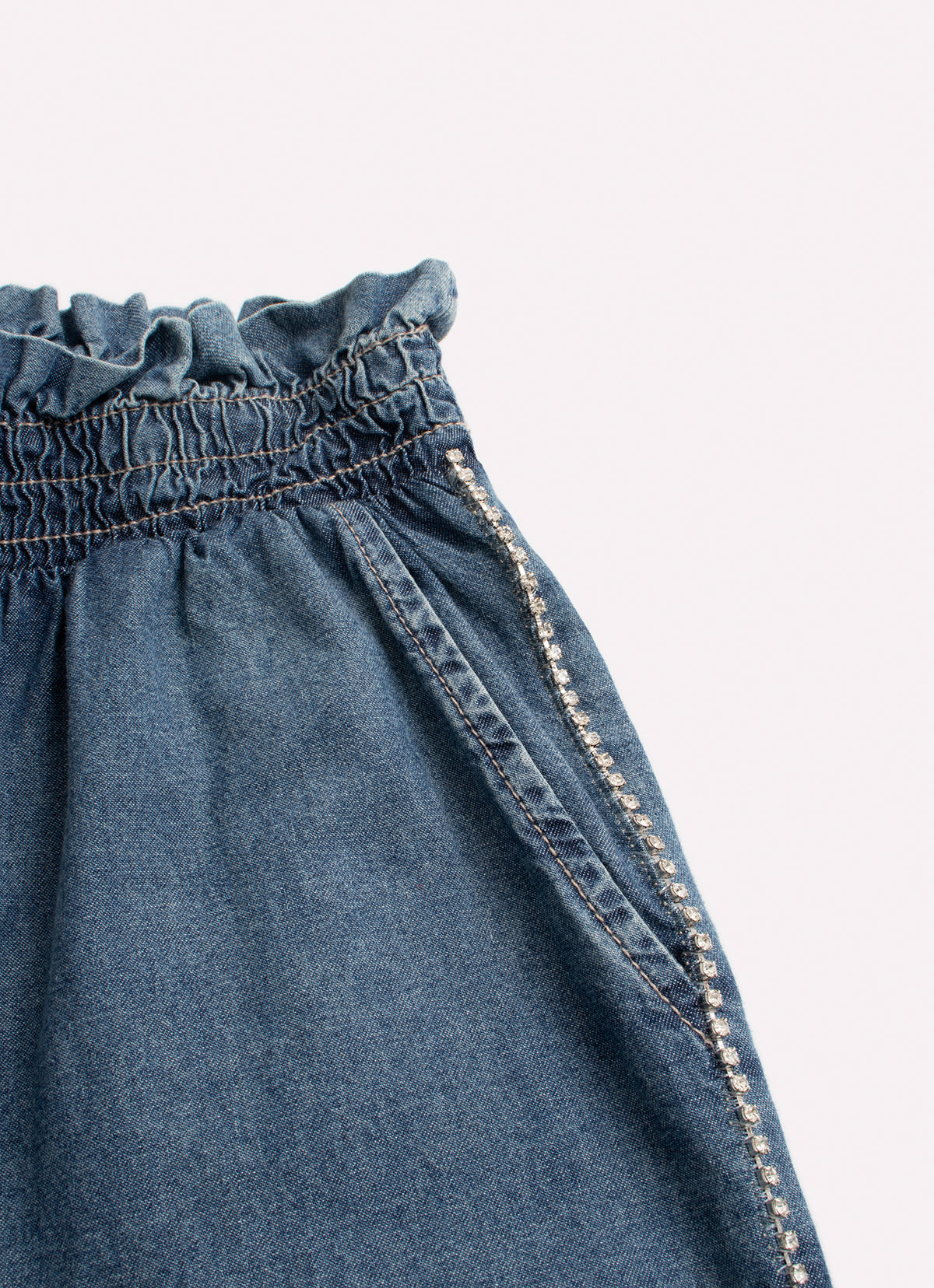 Calça Jeans Fino Cristal Lateral