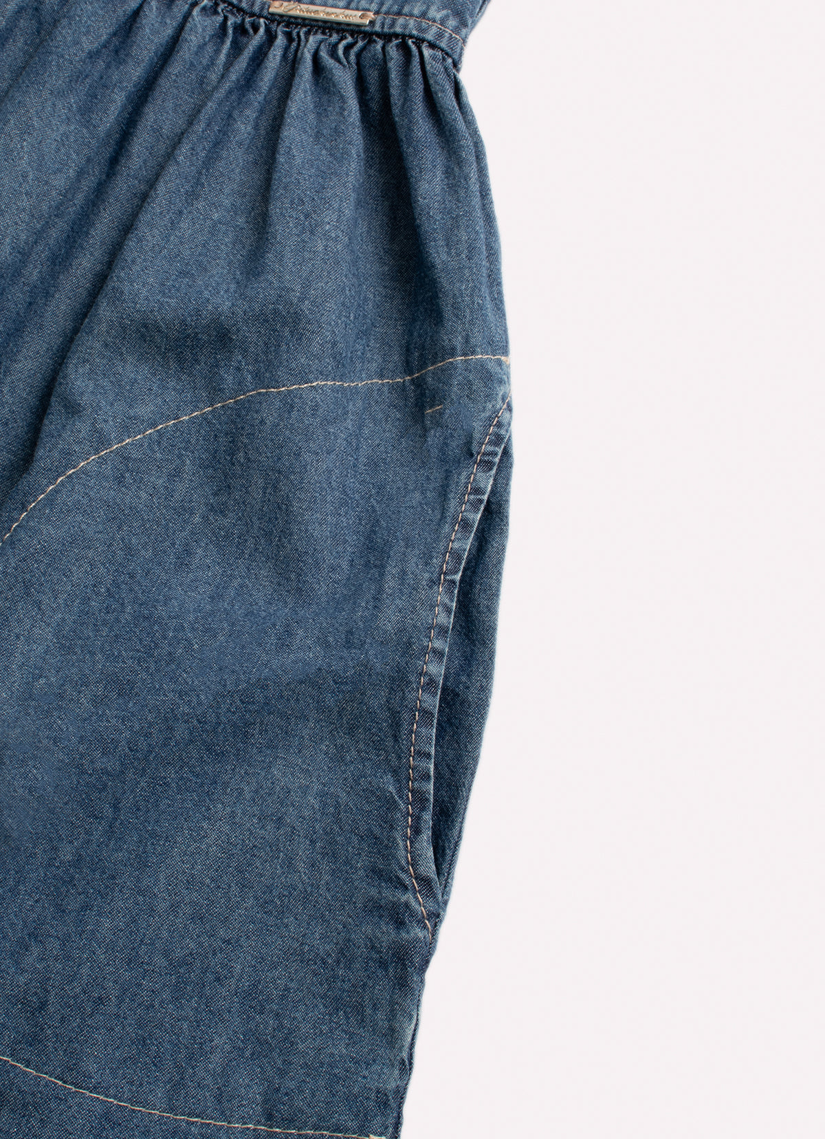 Vestido Jeans Fino Laços Ombros