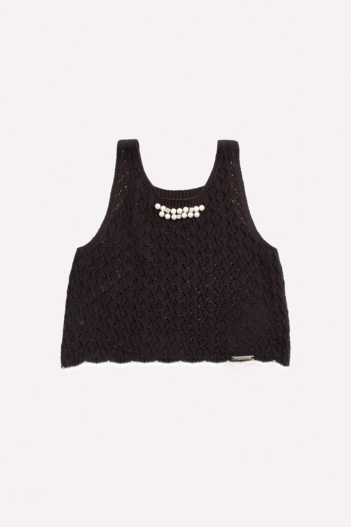 Blusa Tricot Cropped Rendada Bordado