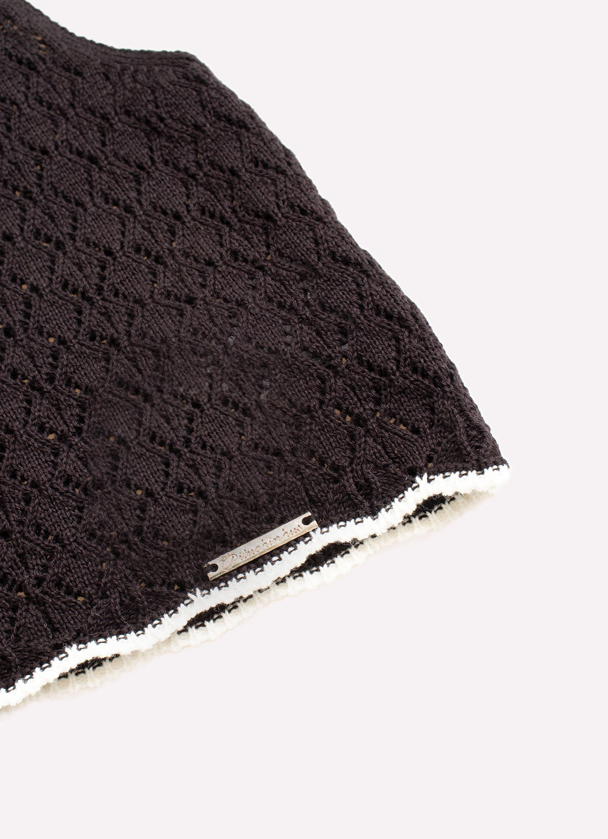 Blusa Tricot Cropped Rendada Bordado
