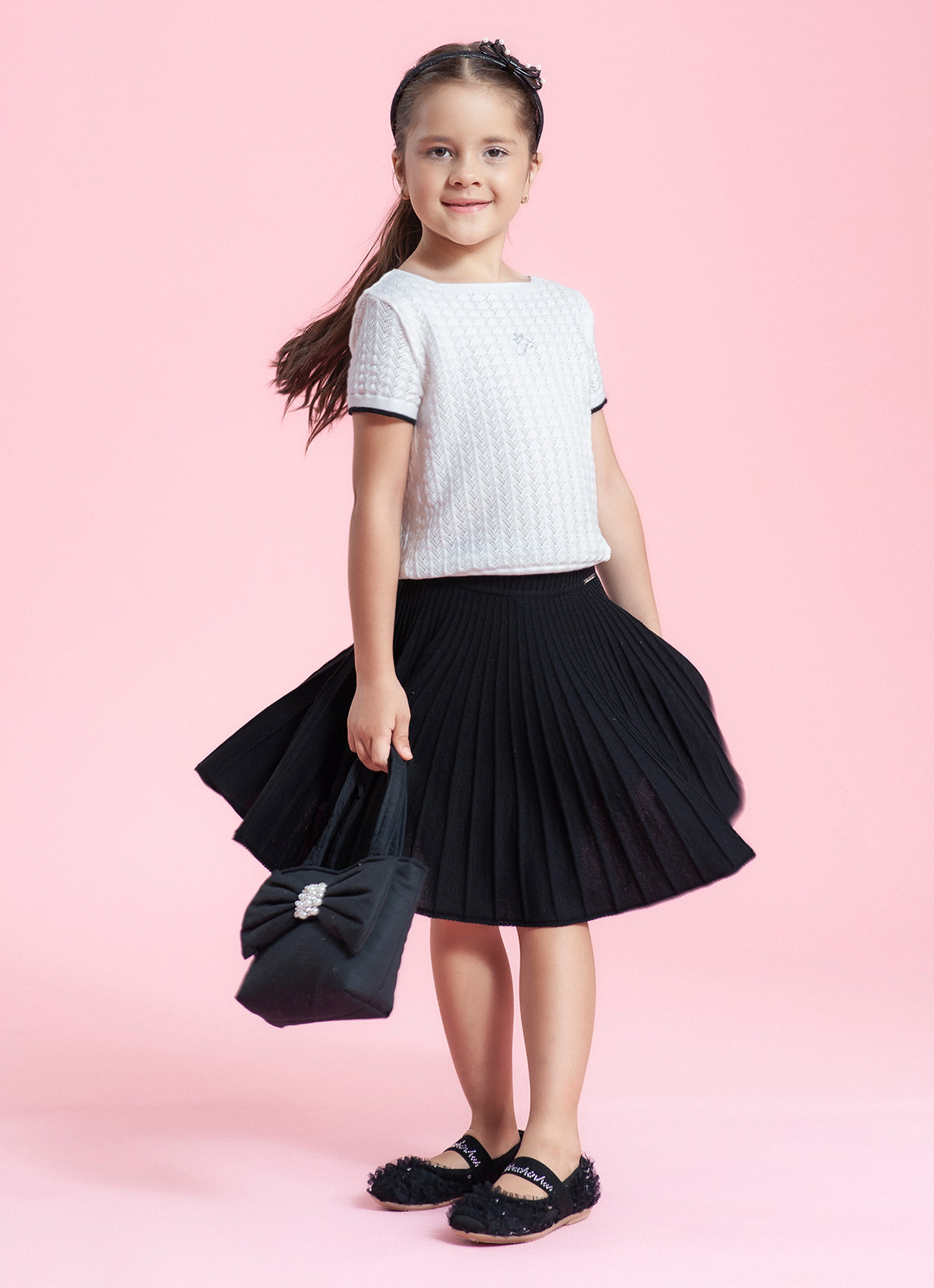 Saia Short Tricot Plissada