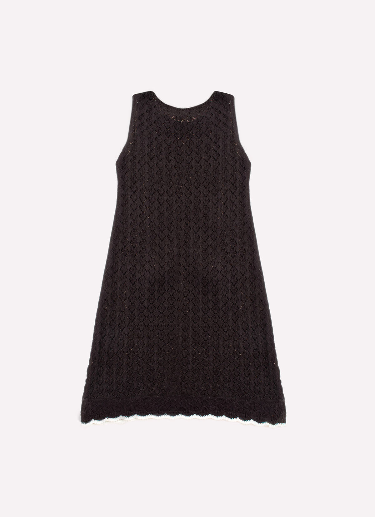 Vestido Tricot Rendado Bordados Decote