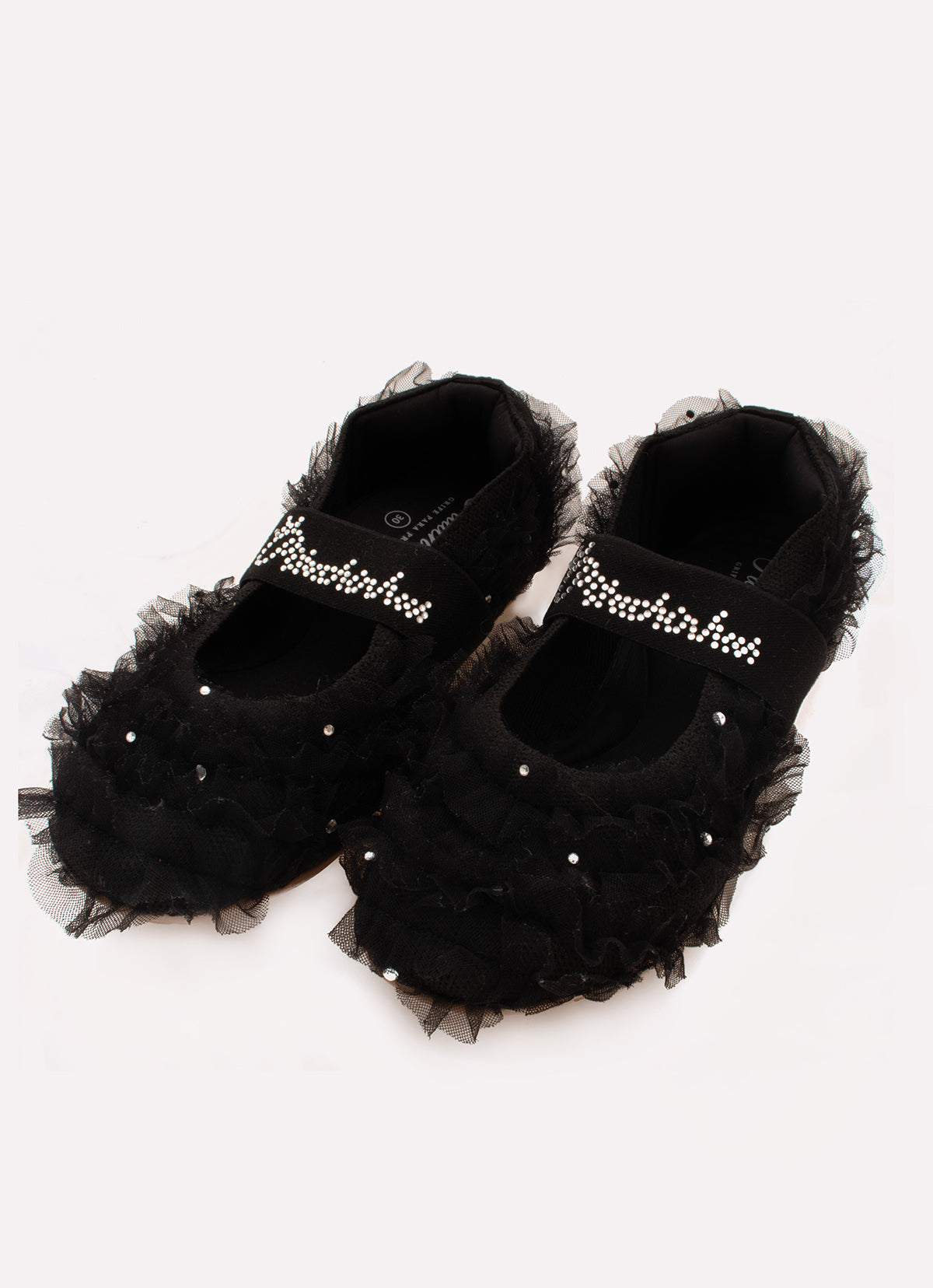 Sapatilha Knit Frufru Tule Cristais