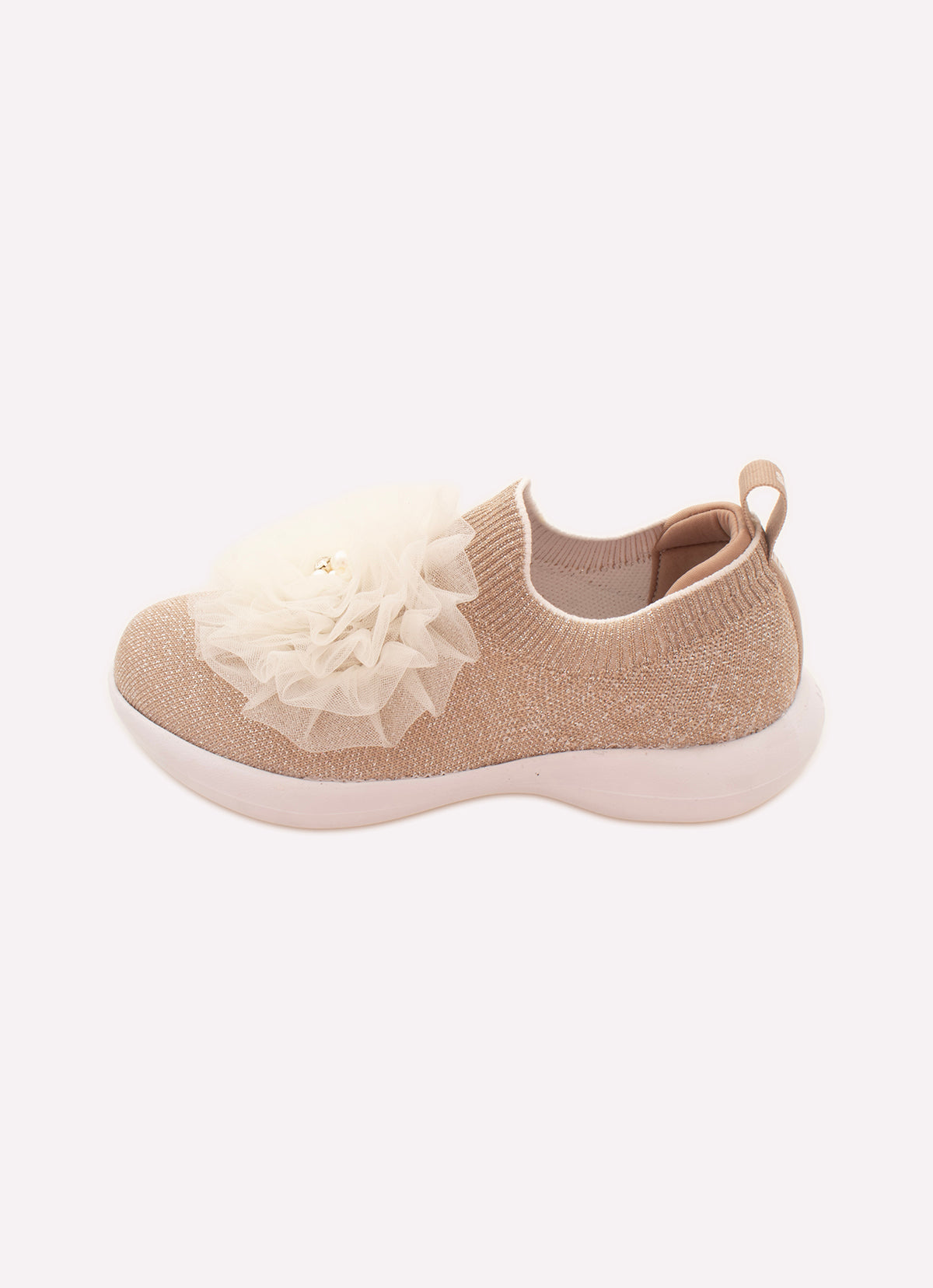 Tênis Knit Flor Tule Bordados