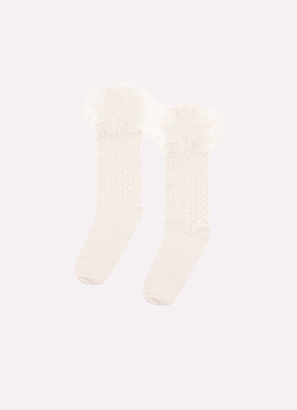 Meia Tricot Frufru Tule