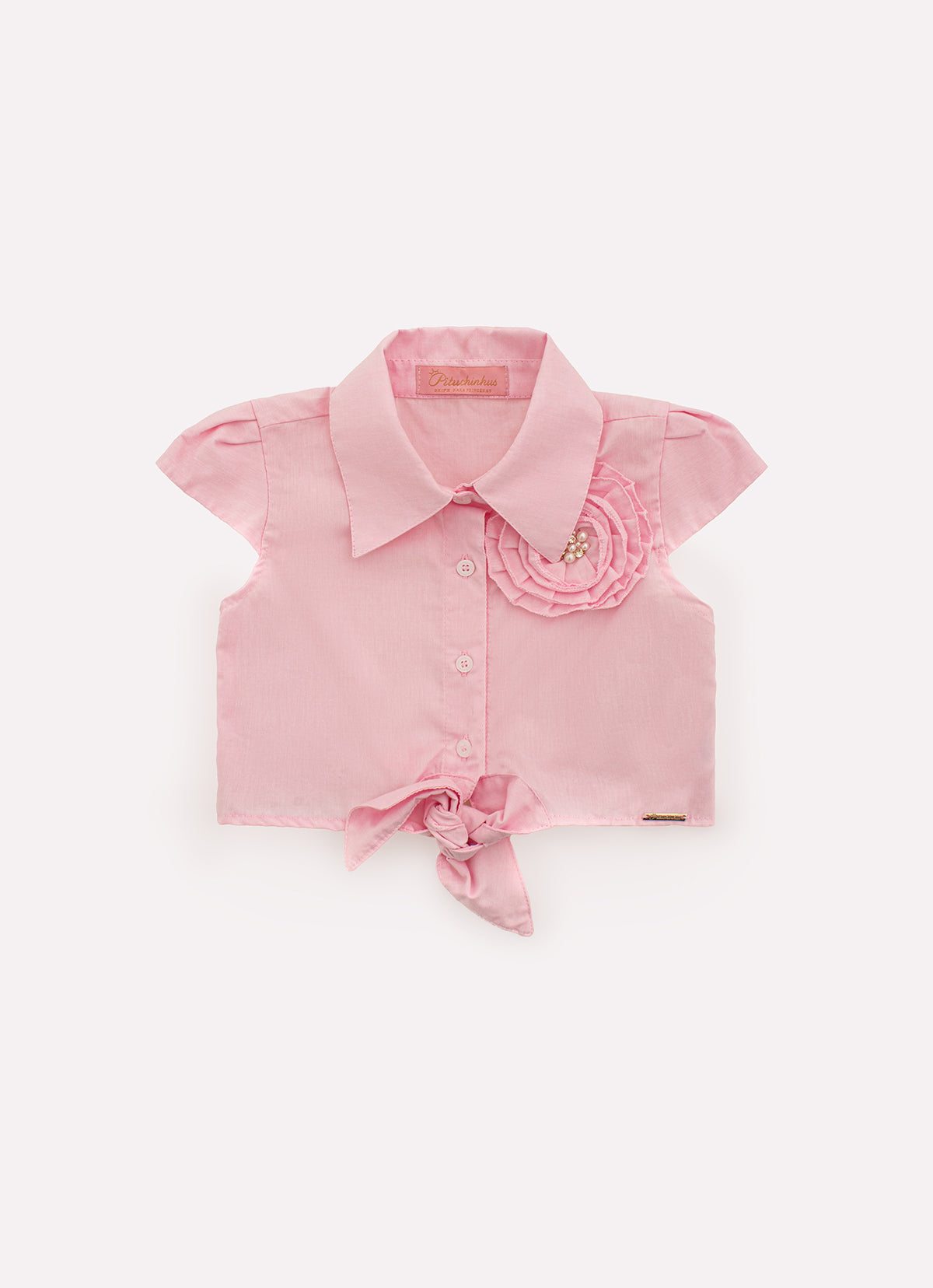 Camisa Algodão Nózinho Maxi Flor Bordada