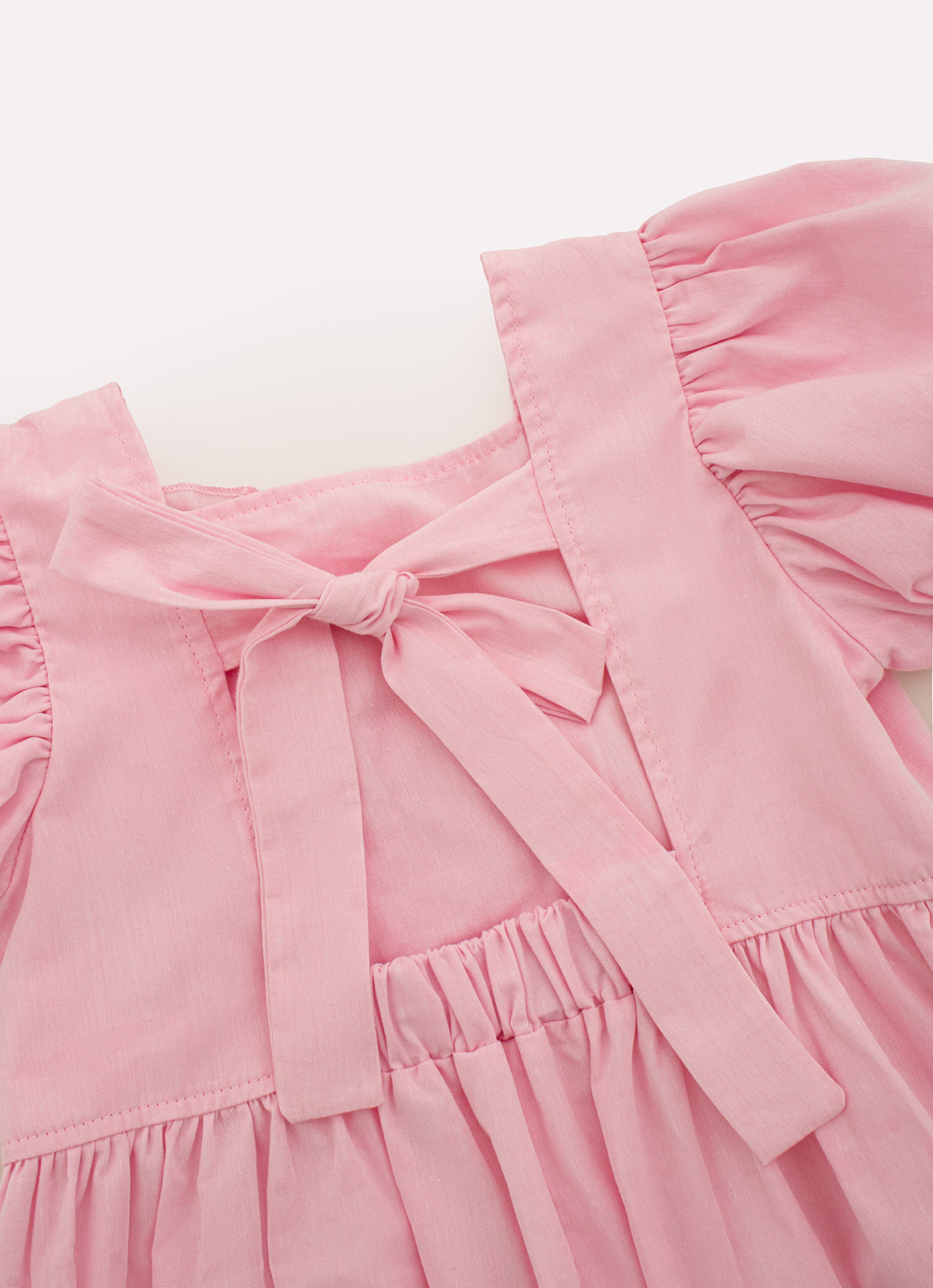 Vestido Algodão Maxi Flores Bordadas Manga Bufante