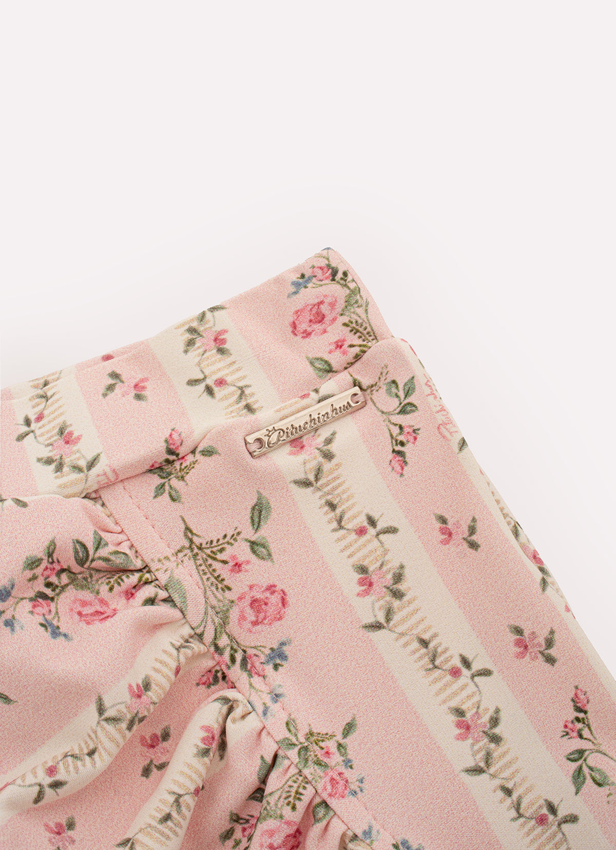Saia Short Light Estampado Mullet Babado