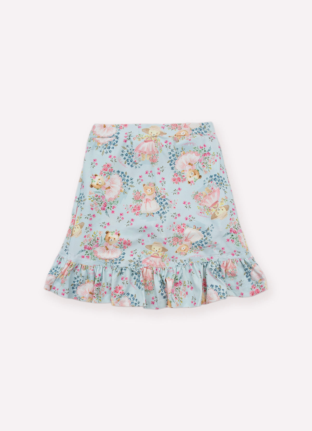 Saia Short Light Estampado Mullet Babado